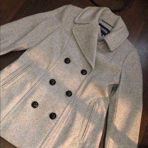 lands’ end soft grey pea coat